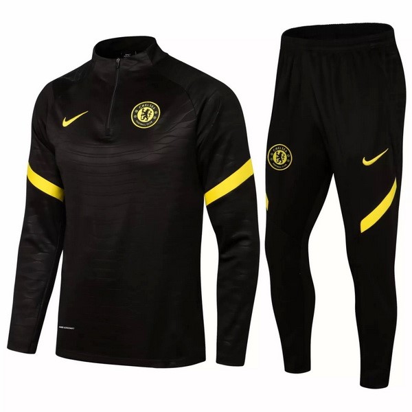 Survetement Football Chelsea 2021-22 Noir Jaune